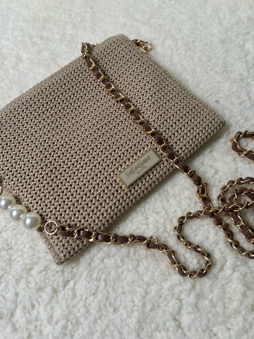 Yves Saint Laurent Upcycled Knit Beauty Bag Chain Crossbody Bag - Picture 4 of 6